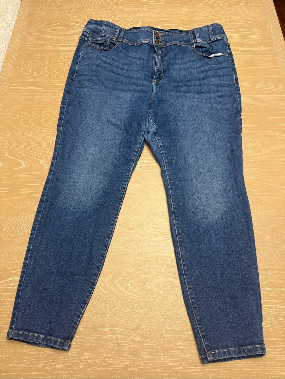 Lane Bryant Dark Blue Skinny Jeans with Faded Details